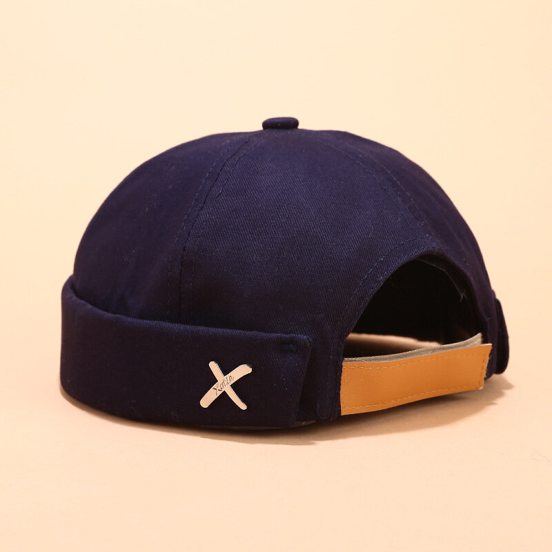 
	Men & Women Sailor Cap Rolled Cuff Retro Brimless Hats Beanie Hats Skull Caps