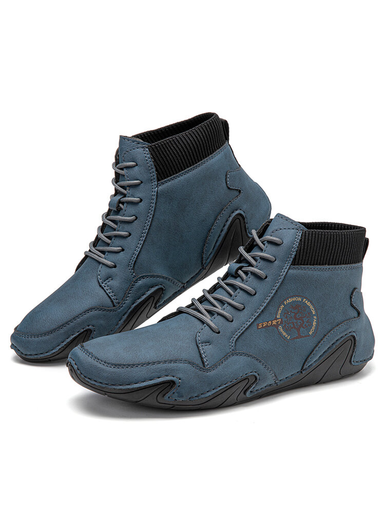 
	Menico Men Soft Slip Resistant Lace Up Microfiber Leather Ankle Boots