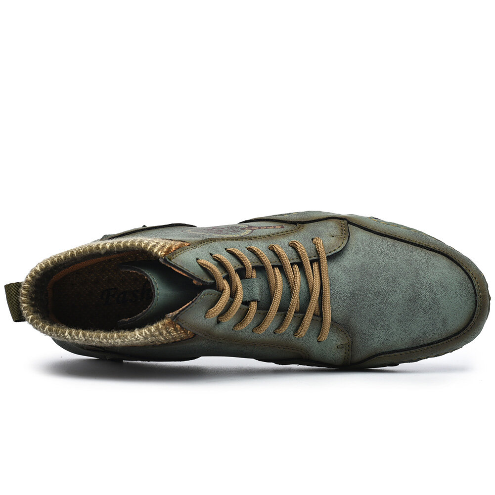 
	Menico Men Soft Slip Resistant Lace Up Microfiber Leather Ankle Boots